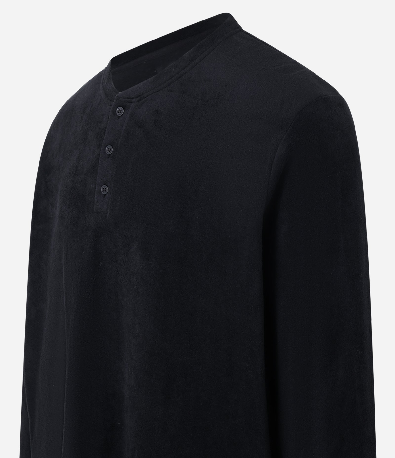 Camisa de Pijama em Plush com Botões Preto 6