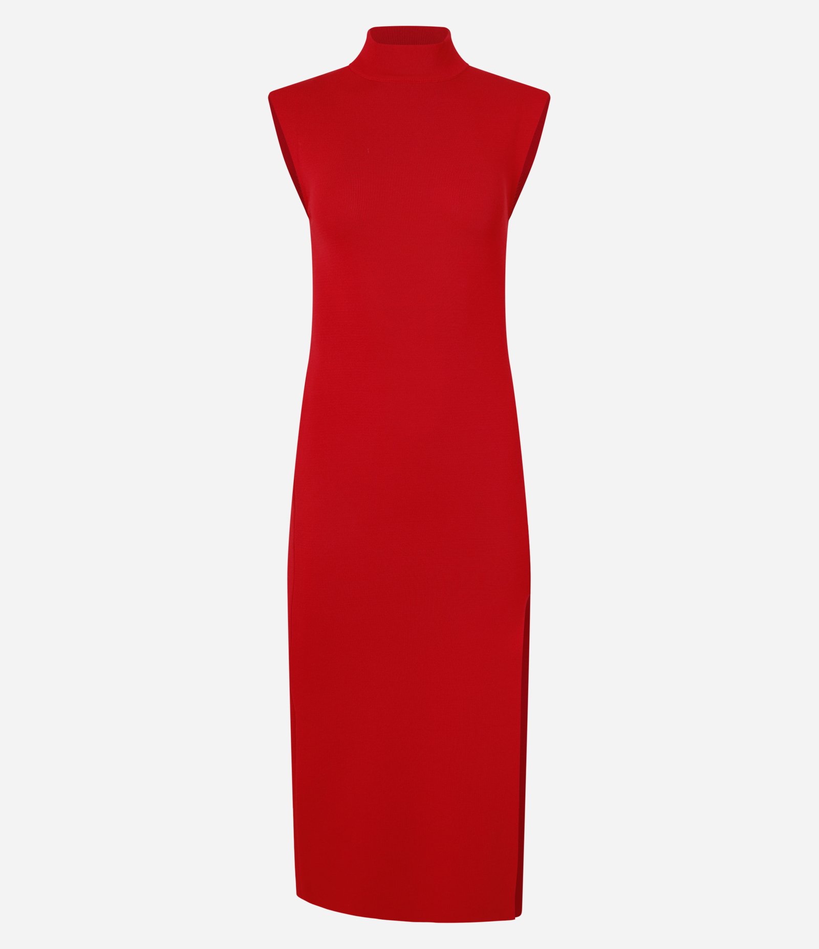 Vestido Long Midi em Tricô com Ombreiras Vermelho 8
