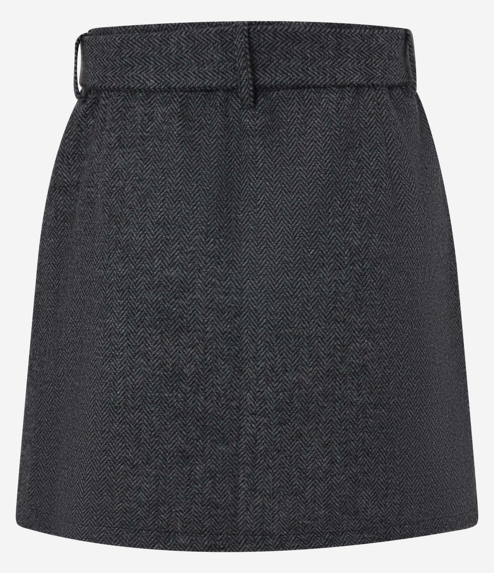 Saia Curta em Polyvelour Xadrez com Cinto Preto 2