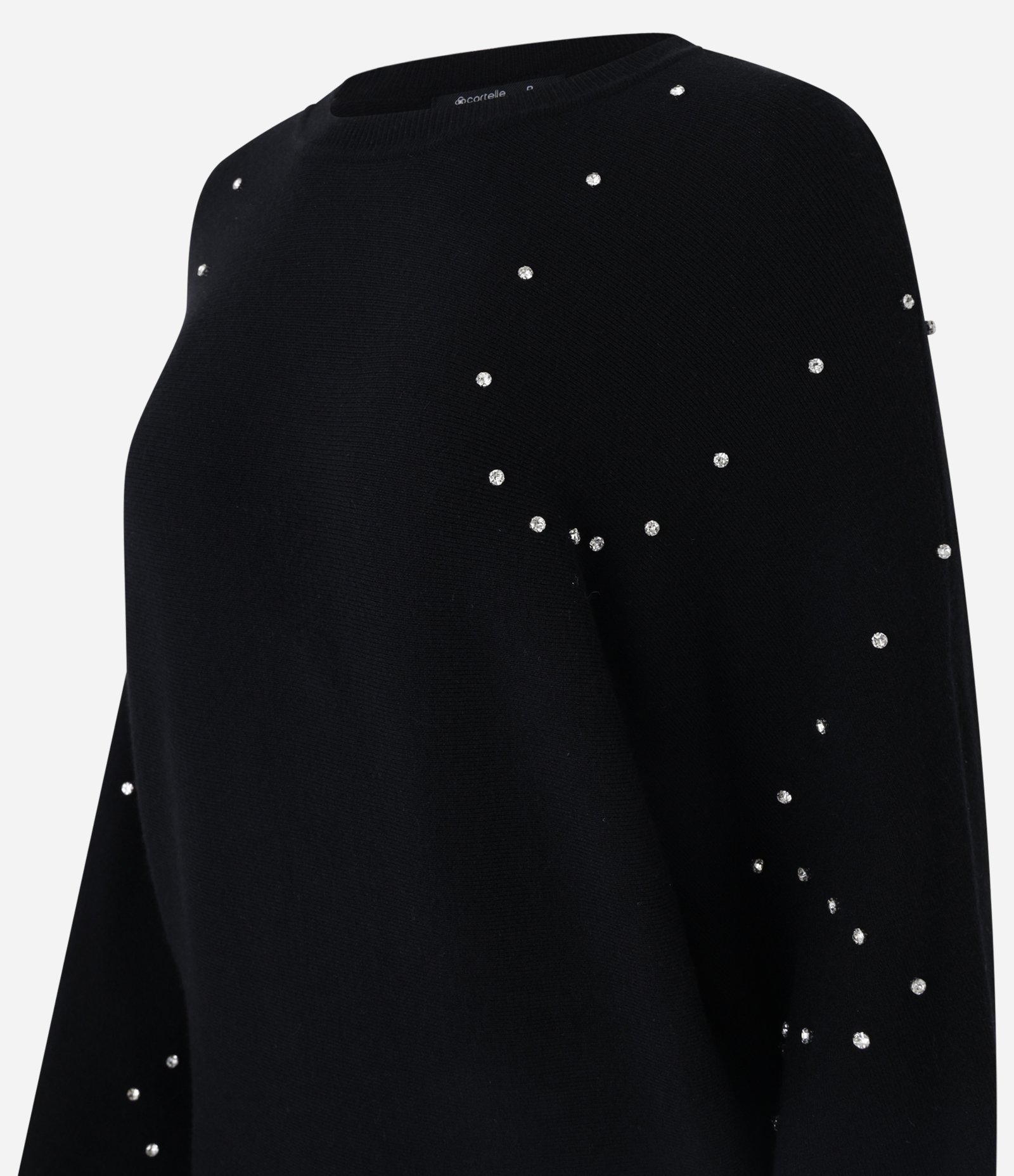 Blusa em Tricô com Mangas Bufantes e Pedrinhas Preto 6