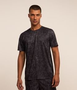 Camiseta Esportiva em Tecnologia Dry com Estampa Marmoriza