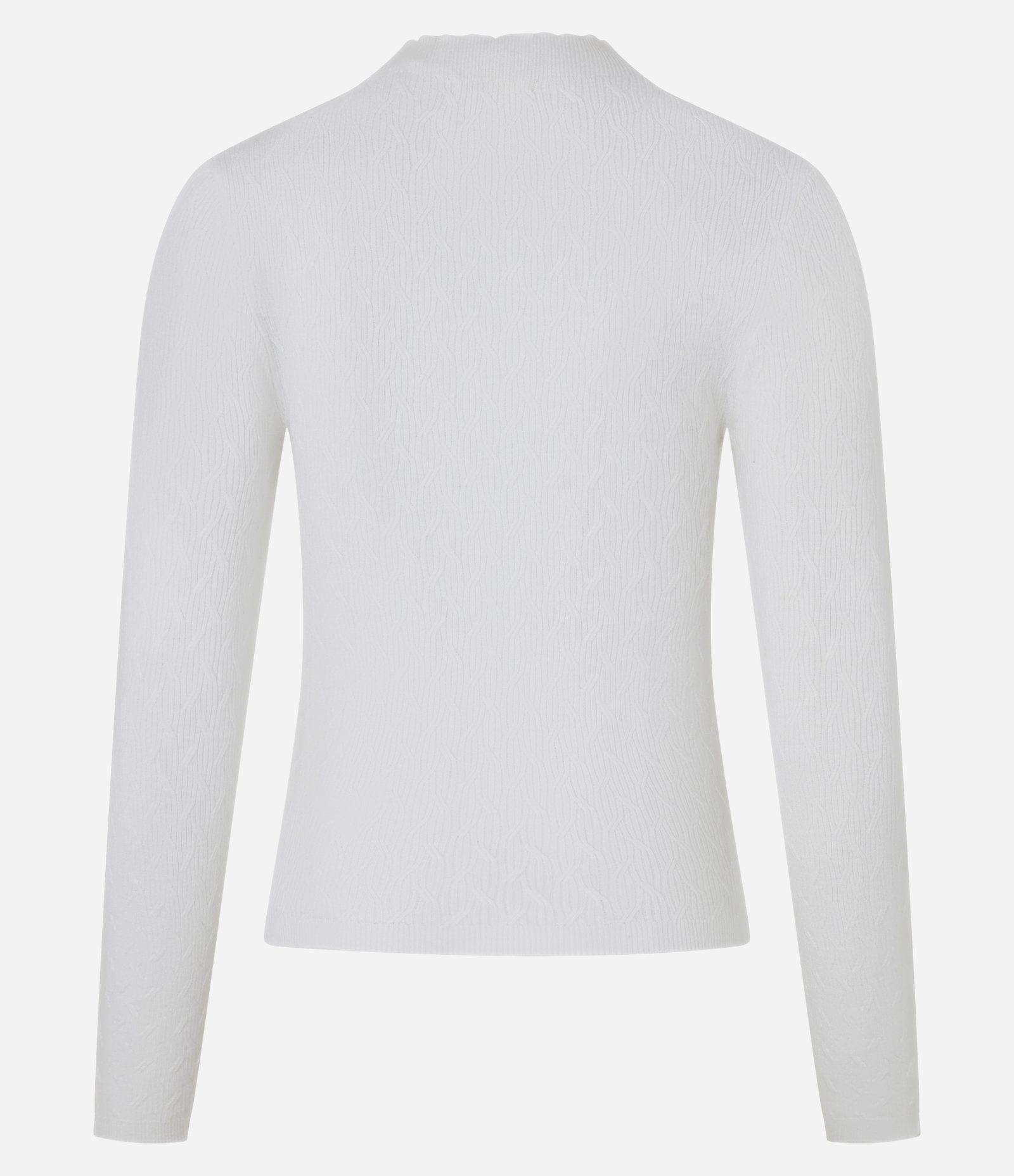 Blusa Ajustada em Tricô com Ponto Diferenciado Branco 3