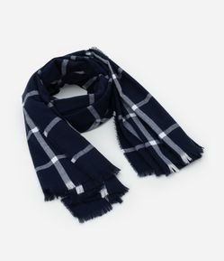 Cachecol em Tricô com Estampa Xadrez