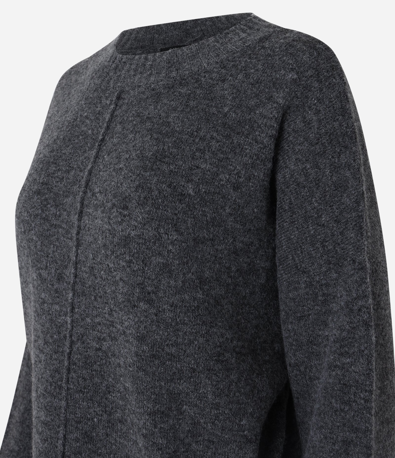 Suéter em Tricô de Fundo Mescla com Friso Cinza 7