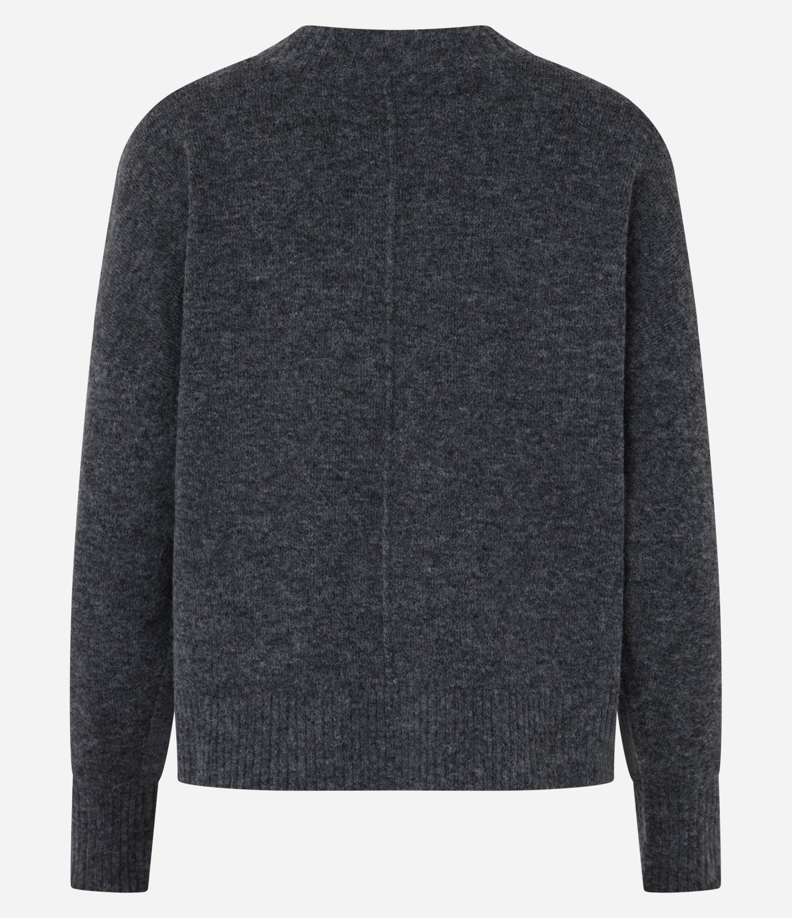 Suéter em Tricô de Fundo Mescla com Friso Cinza 8