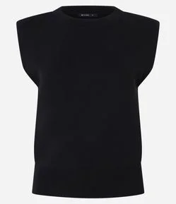 Blusa em Tricô com Barra Ajustada