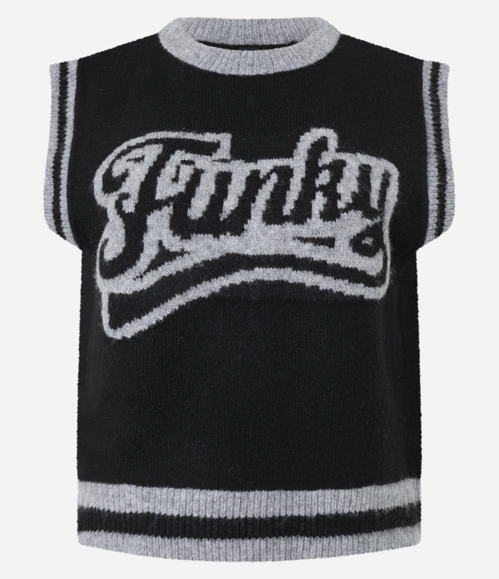 Colete em Tricô com Estampa Funky Preto 4
