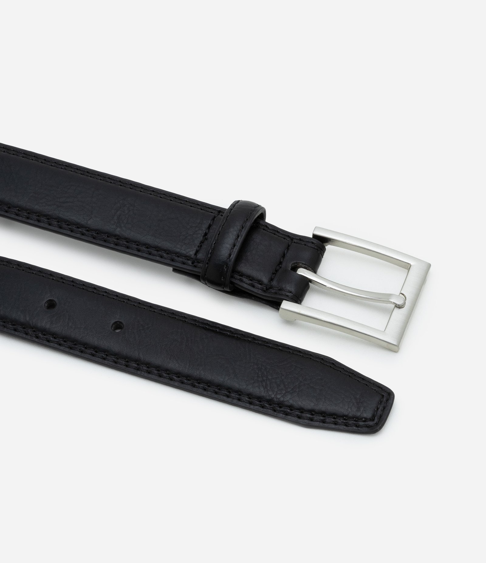 Cinto em Pu com Relevo e Fivela Quadrada Preto 2