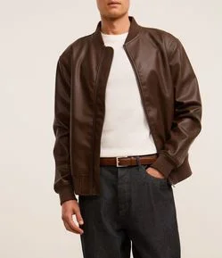 Cinto em Pu com Relevo e Fivela Quadrada