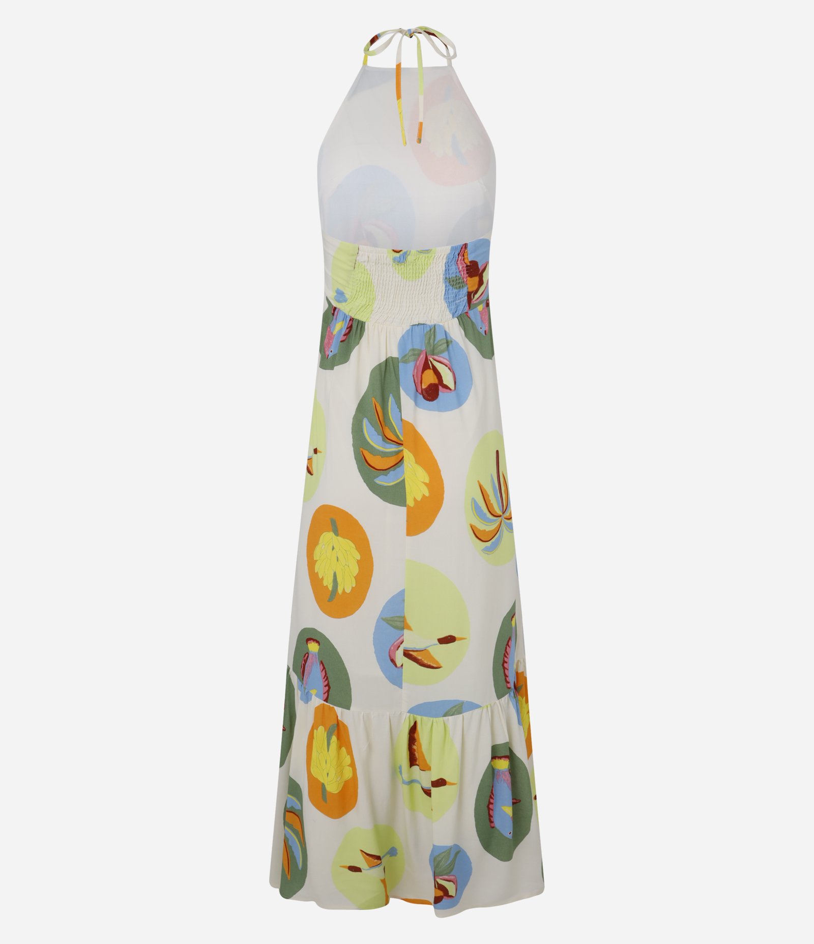 Vestido Long Midi em Viscose com Estampa de Frutinhas Multicores 6