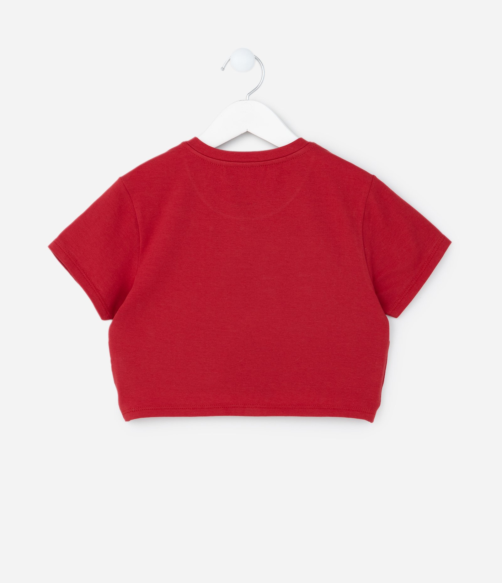 Blusa Cropped Infantil com Bordado Cerejinhas - Tam 5 a 14 Anos Vermelho 2