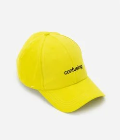 Boné Aba Curva em Lona com Lettering Confusing Bordado