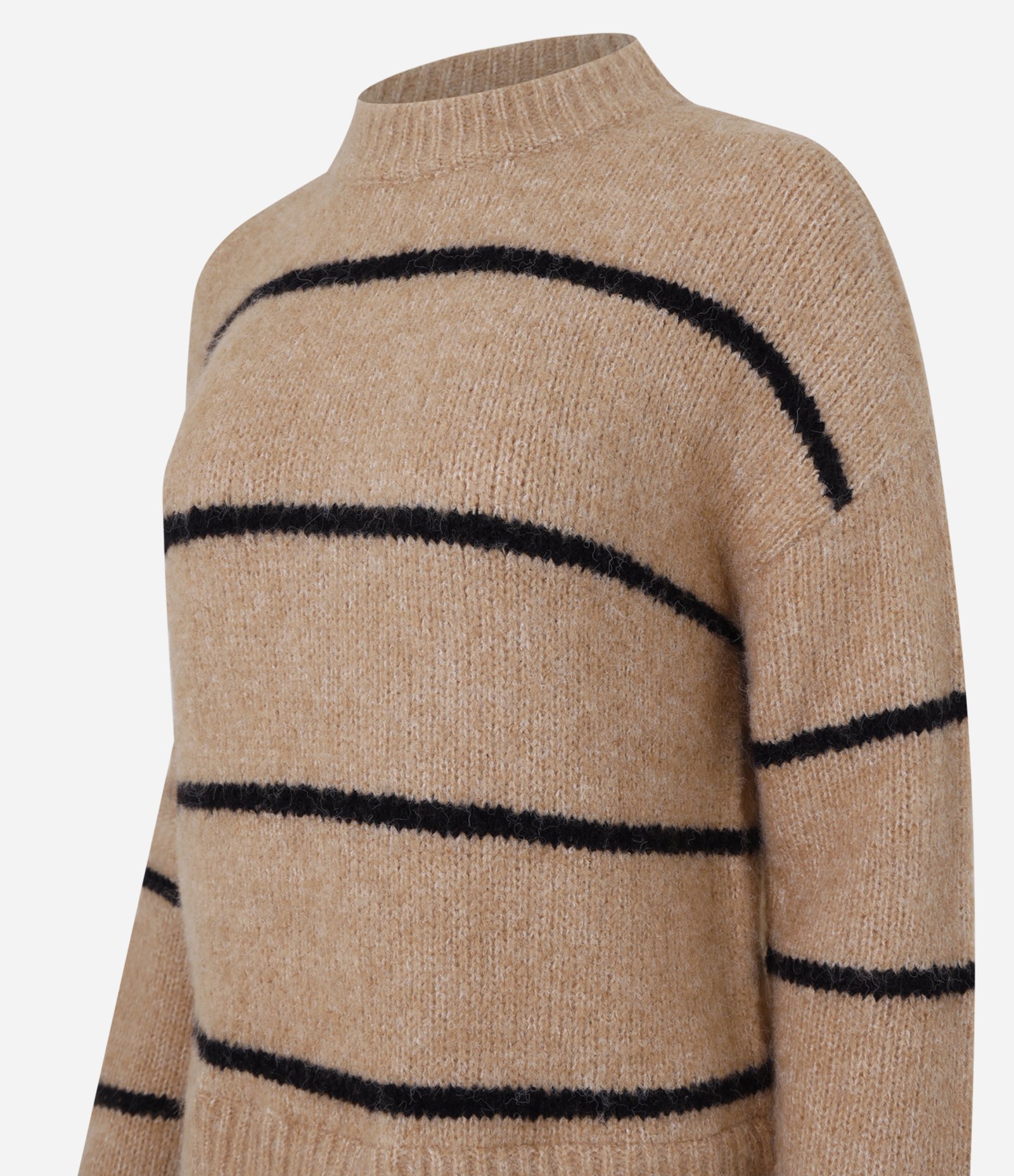Suéter Listrado em Tricô com Barra Efeito Camisa Marrom 6
