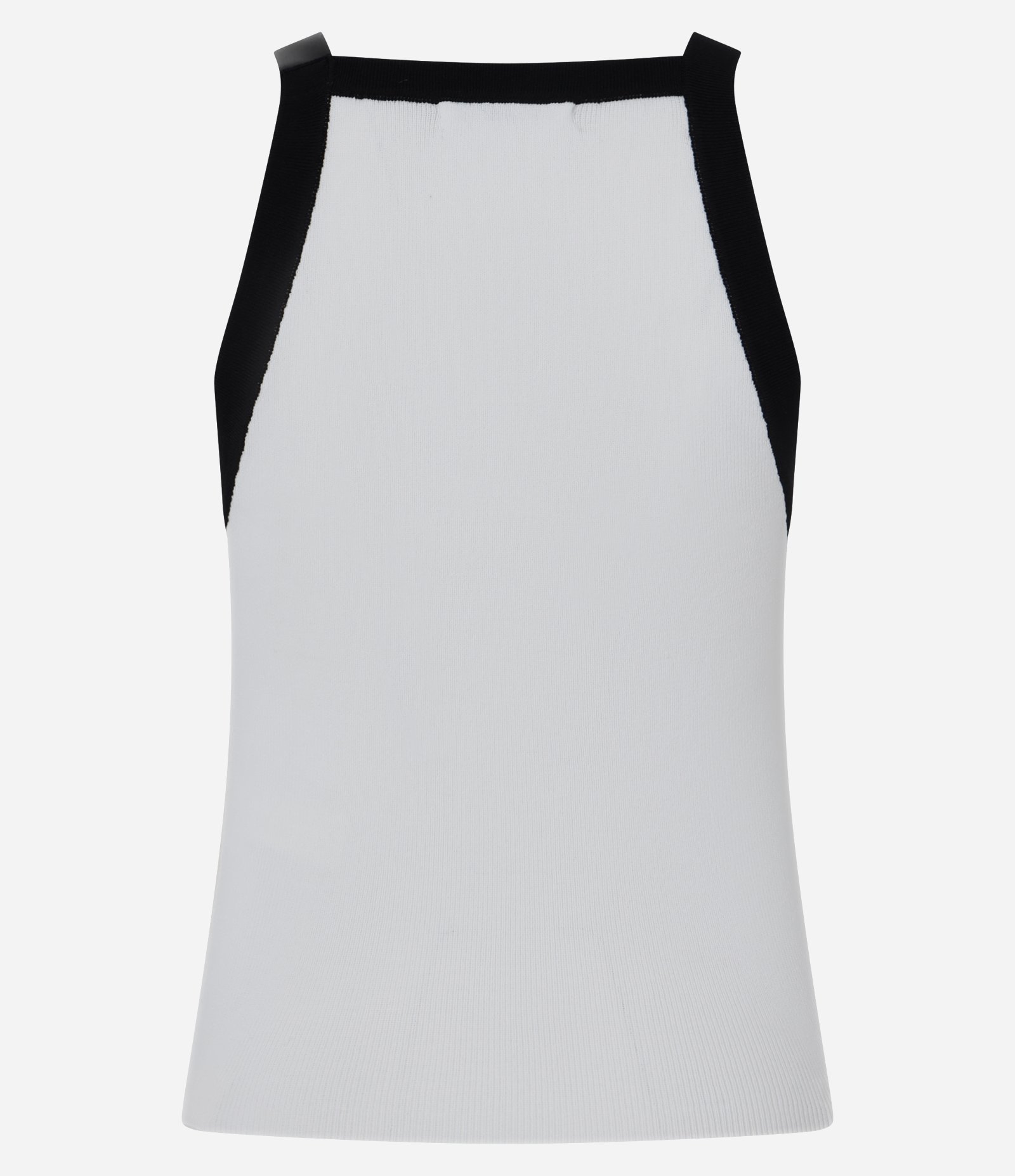 Blusa em Tricô com Fivela na Alça Fina Contrastante Branco 7