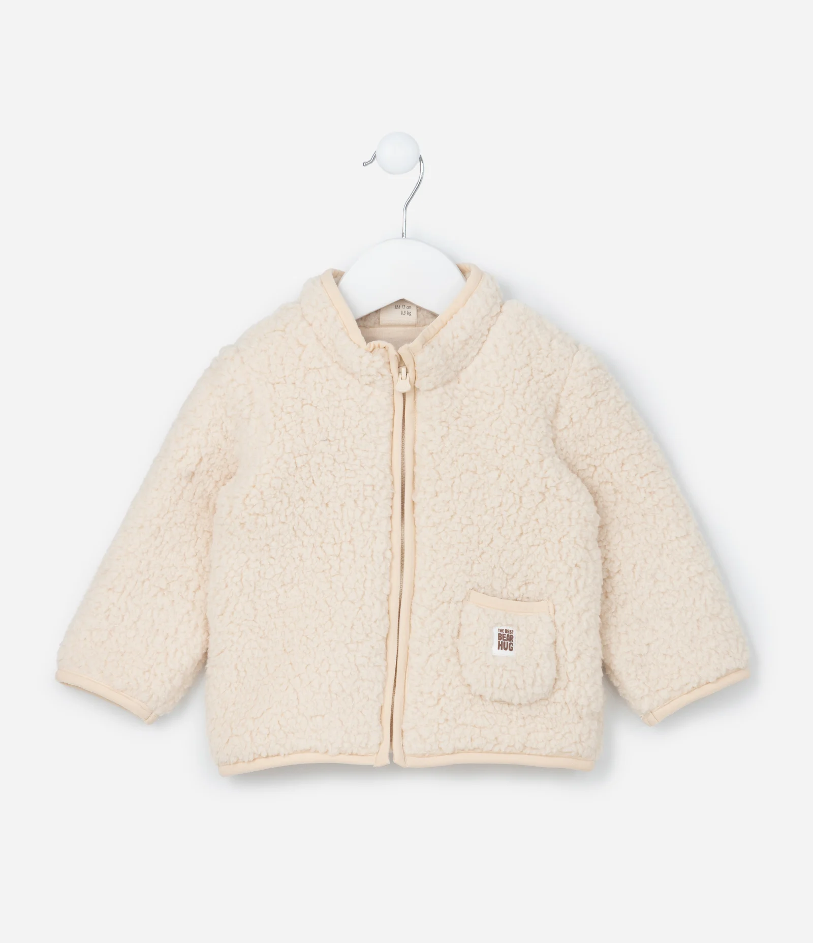 Conjunto Infantil Casaco Sherpa e Calça Polar – Tam 0 a 18 Meses Bege Claro 2