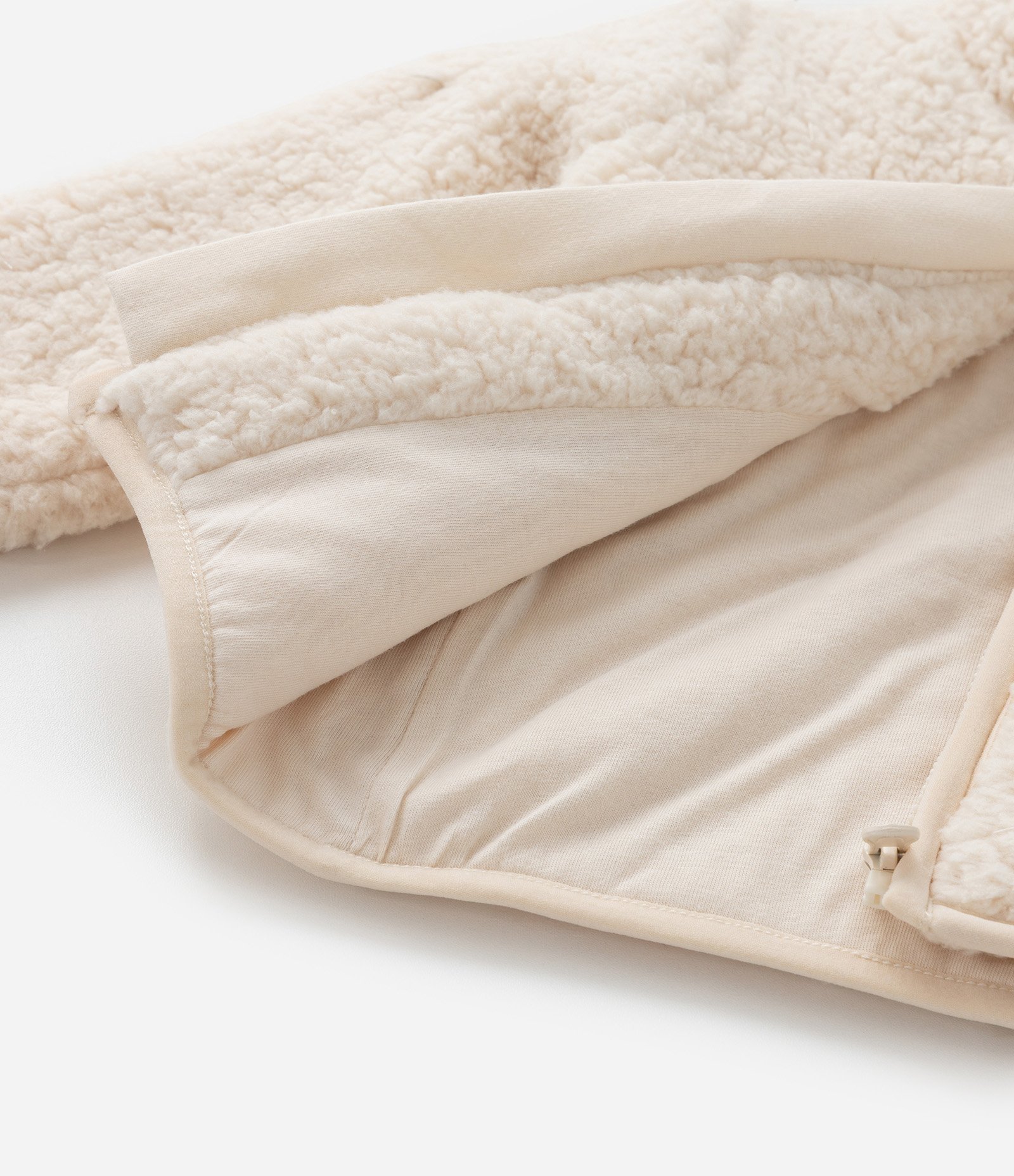 Conjunto Infantil Casaco Sherpa e Calça Polar – Tam 0 a 18 Meses Bege Claro 5