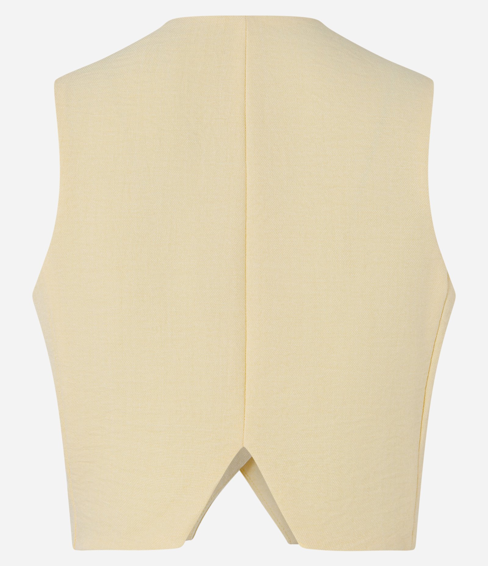 Colete Cropped Texturizado com Abotoamento Frontal Bege Creme 2
