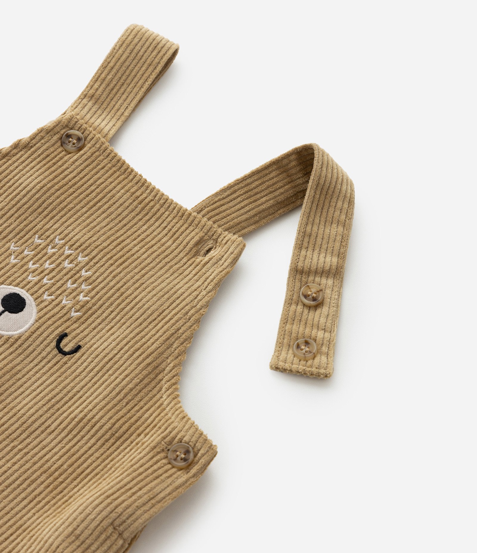 Conjunto Infantil em Veludo com Estampa Carinha de Bichinho - Tam 0 a 18 meses Marrom/Laranja 9