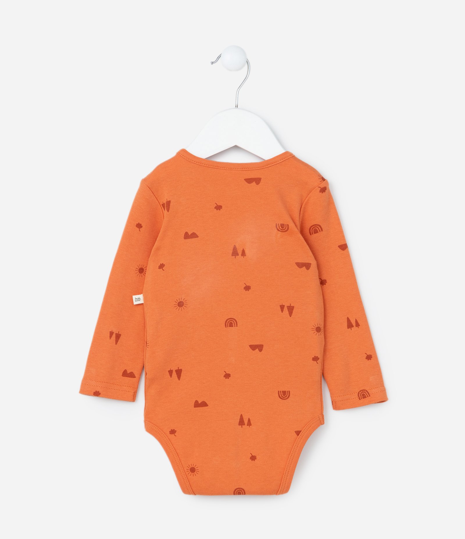 Conjunto Infantil em Veludo com Estampa Carinha de Bichinho - Tam 0 a 18 meses Marrom/Laranja 4