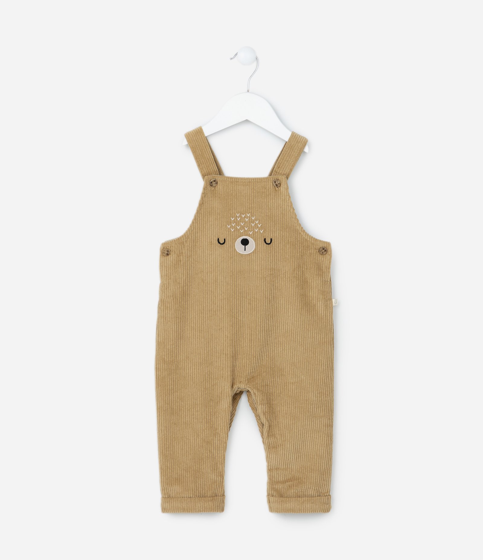 Conjunto Infantil em Veludo com Estampa Carinha de Bichinho - Tam 0 a 18 meses Marrom/Laranja 5