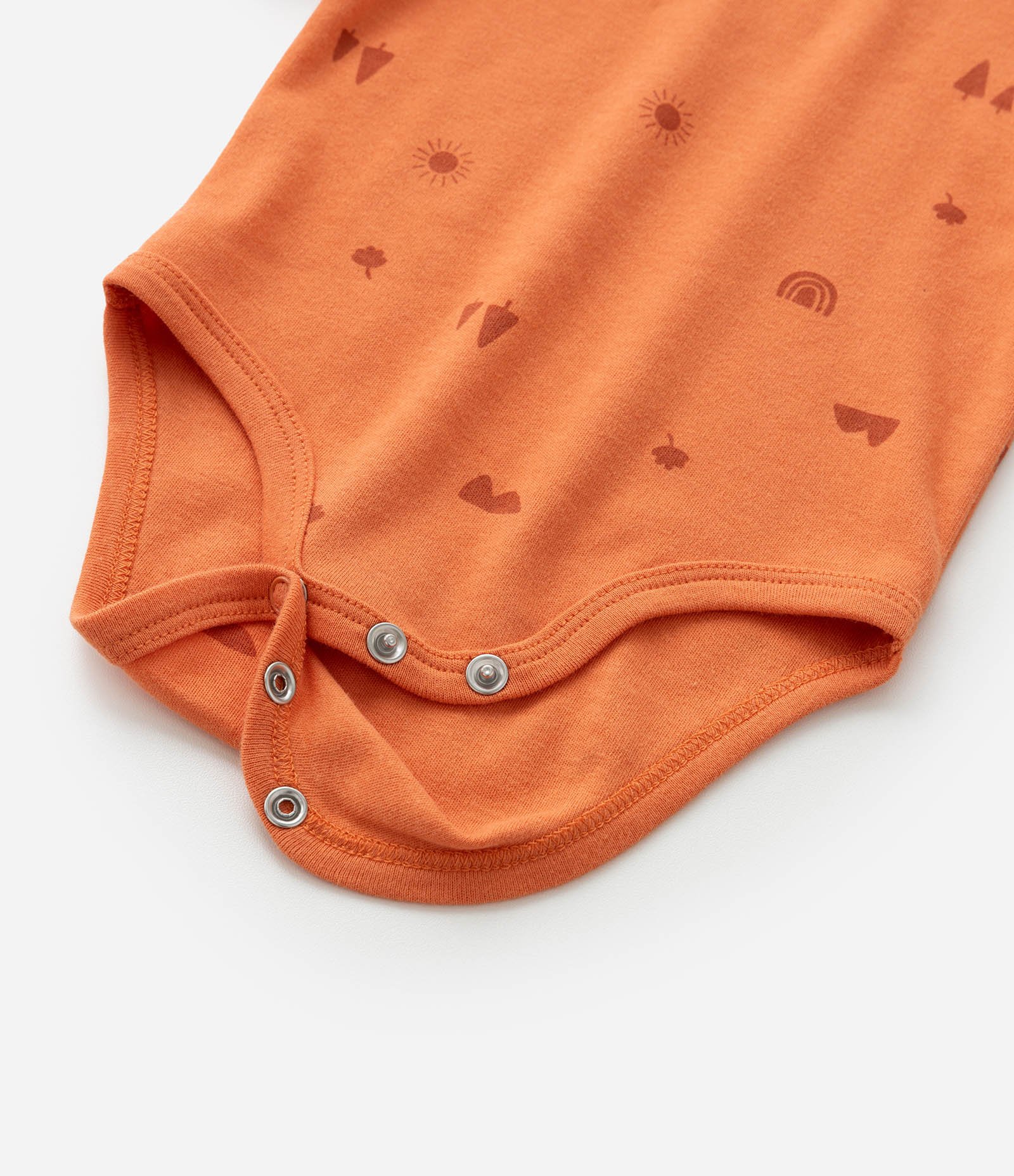 Conjunto Infantil em Veludo com Estampa Carinha de Bichinho - Tam 0 a 18 meses Marrom/Laranja 7