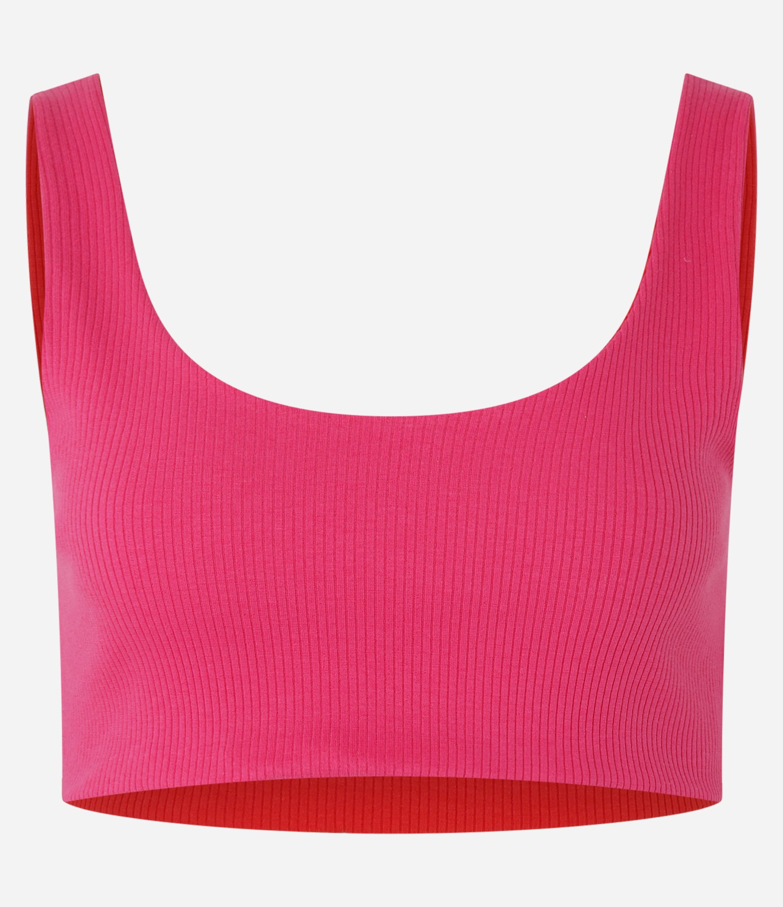 Blusa Regata Cropped Dupla Face em Tecido Misto Canelado Vermelho 9