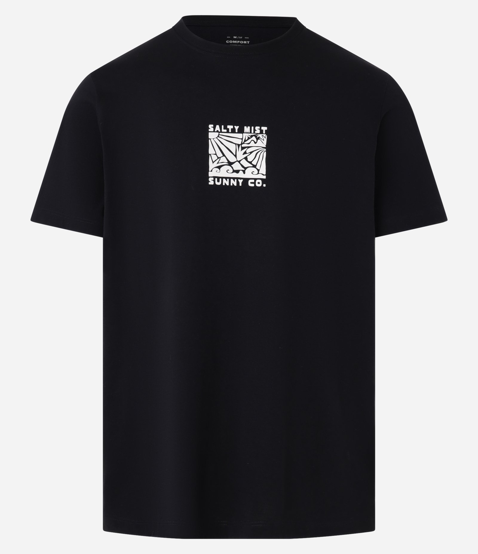 Camiseta Comfort em Algodão com Estampa Salty Mist Preto 1