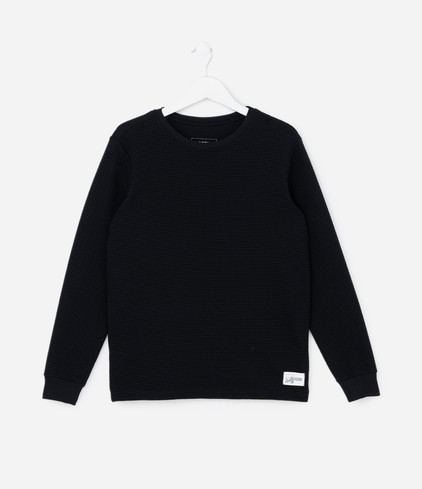 Camiseta Infantil Texturizada com Etiqueta na Barra - Tam 5 a 14 Anos Preto 1