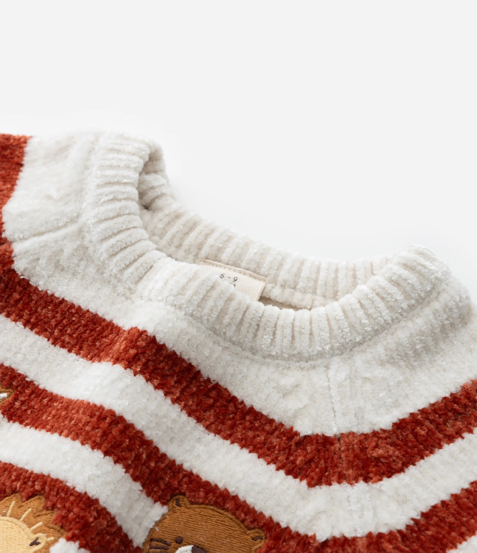 Suéter Infantil em Chenille com Bordado Bichinhos - Tam 0 a 18 meses Branco/Azul 5