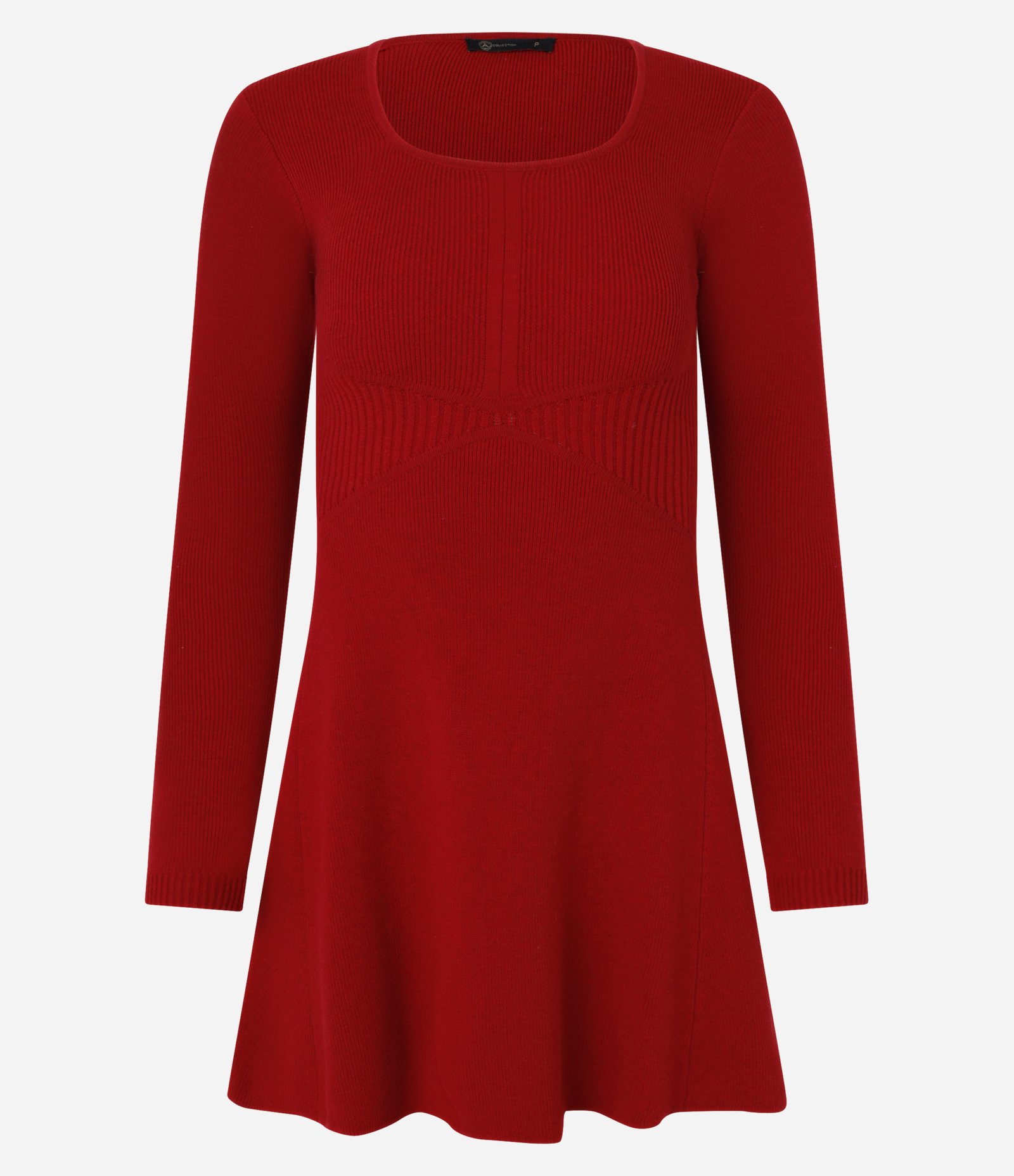 Vestido Curto em Tricô Canelado com Decote Quadrado 6