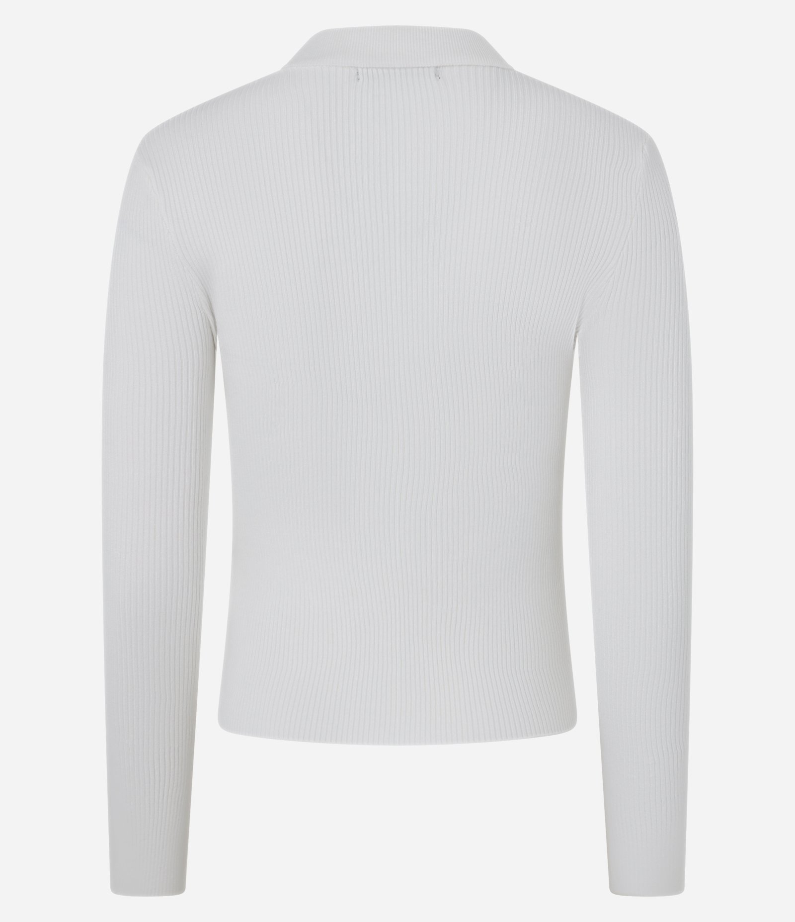 Blusa em Tricô com Pedrarias de Strass na Gola Polo Branco 9