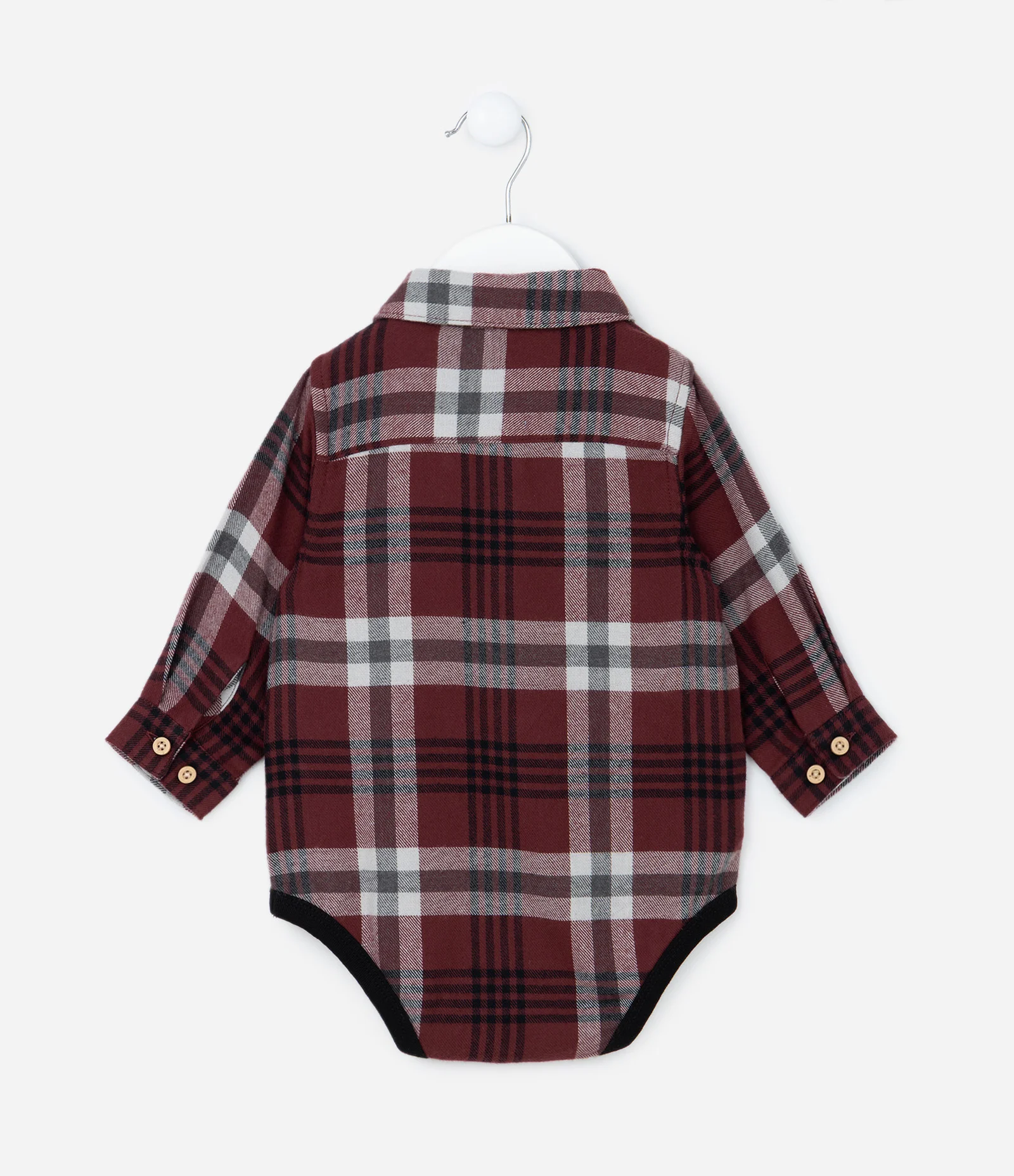 Body Infantil com Bolsinho e Estampa Xadrez - Tam RN a 12 meses Vermelho 2