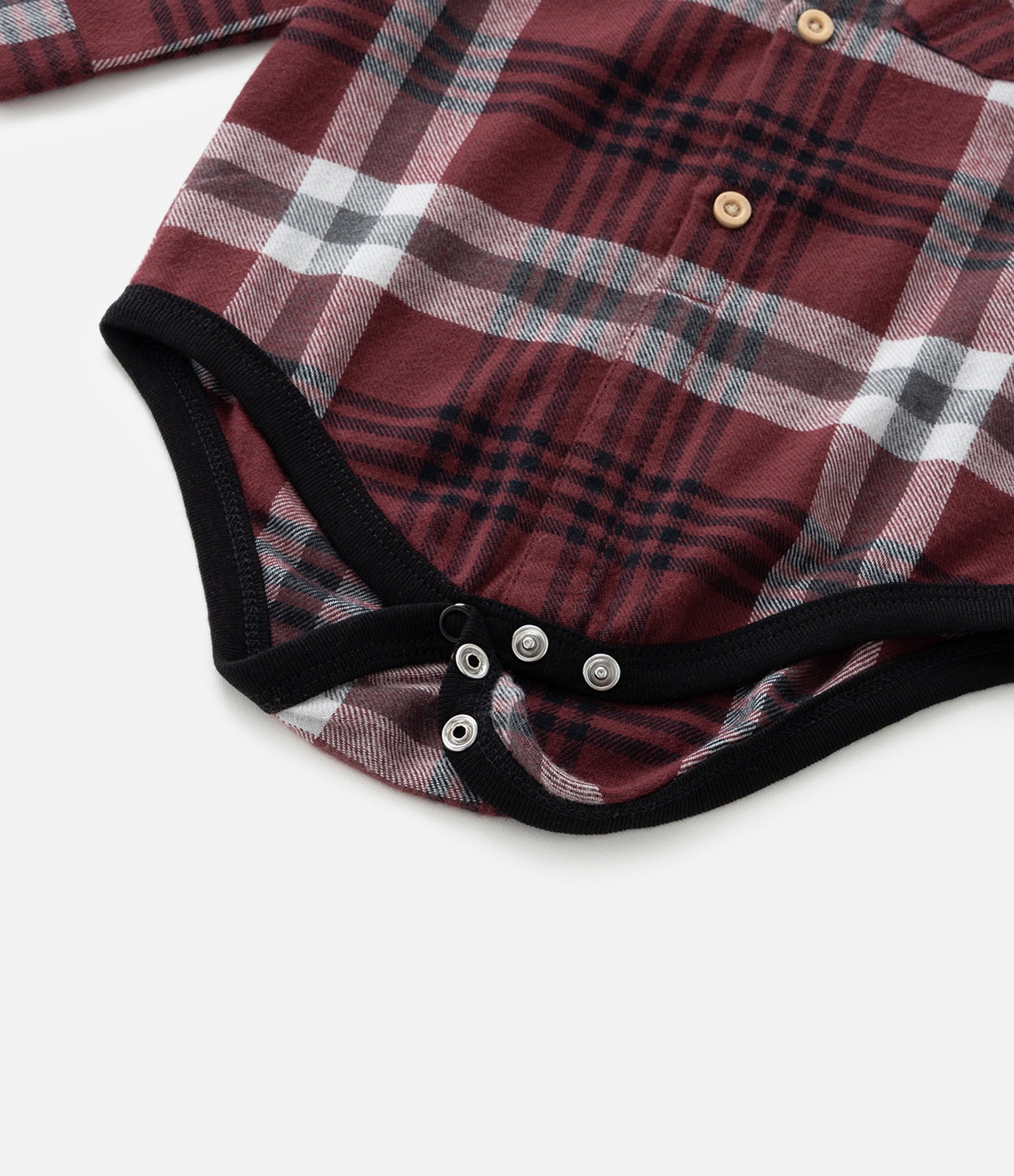 Body Infantil com Bolsinho e Estampa Xadrez - Tam RN a 12 meses Vermelho 5