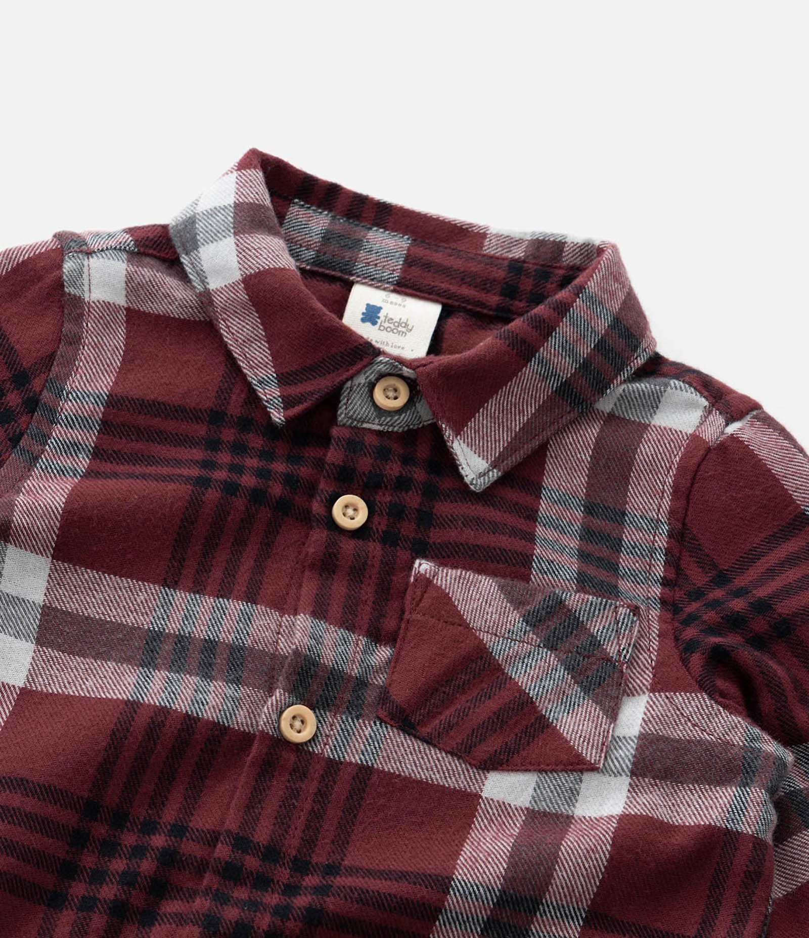 Body Infantil com Bolsinho e Estampa Xadrez - Tam RN a 12 meses Vermelho 6