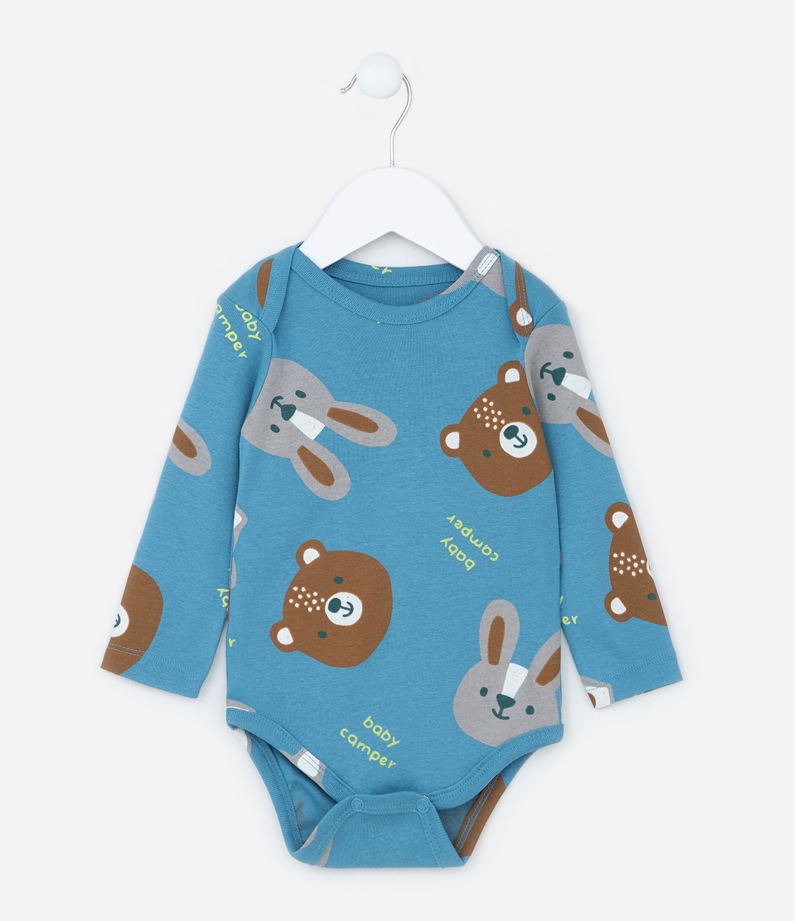 Body Infantil em Ribana com Estampa Bichinhos - Tam 0 a 18 meses Azul 1