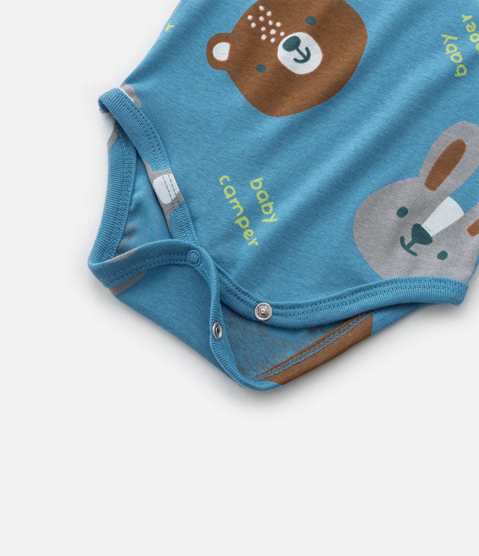 Body Infantil em Ribana com Estampa Bichinhos - Tam 0 a 18 meses Azul 5