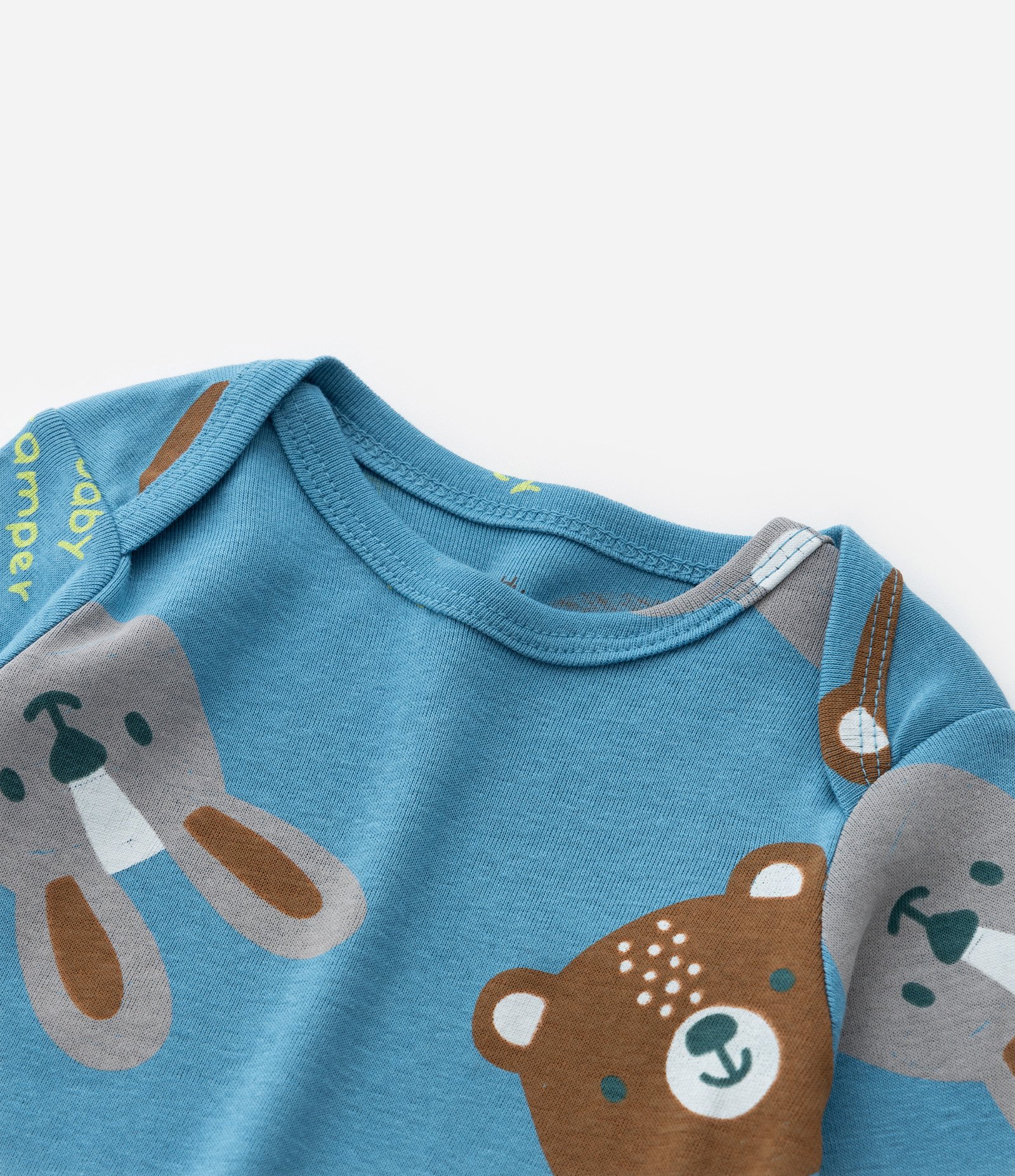Body Infantil em Ribana com Estampa Bichinhos - Tam 0 a 18 meses Azul 6