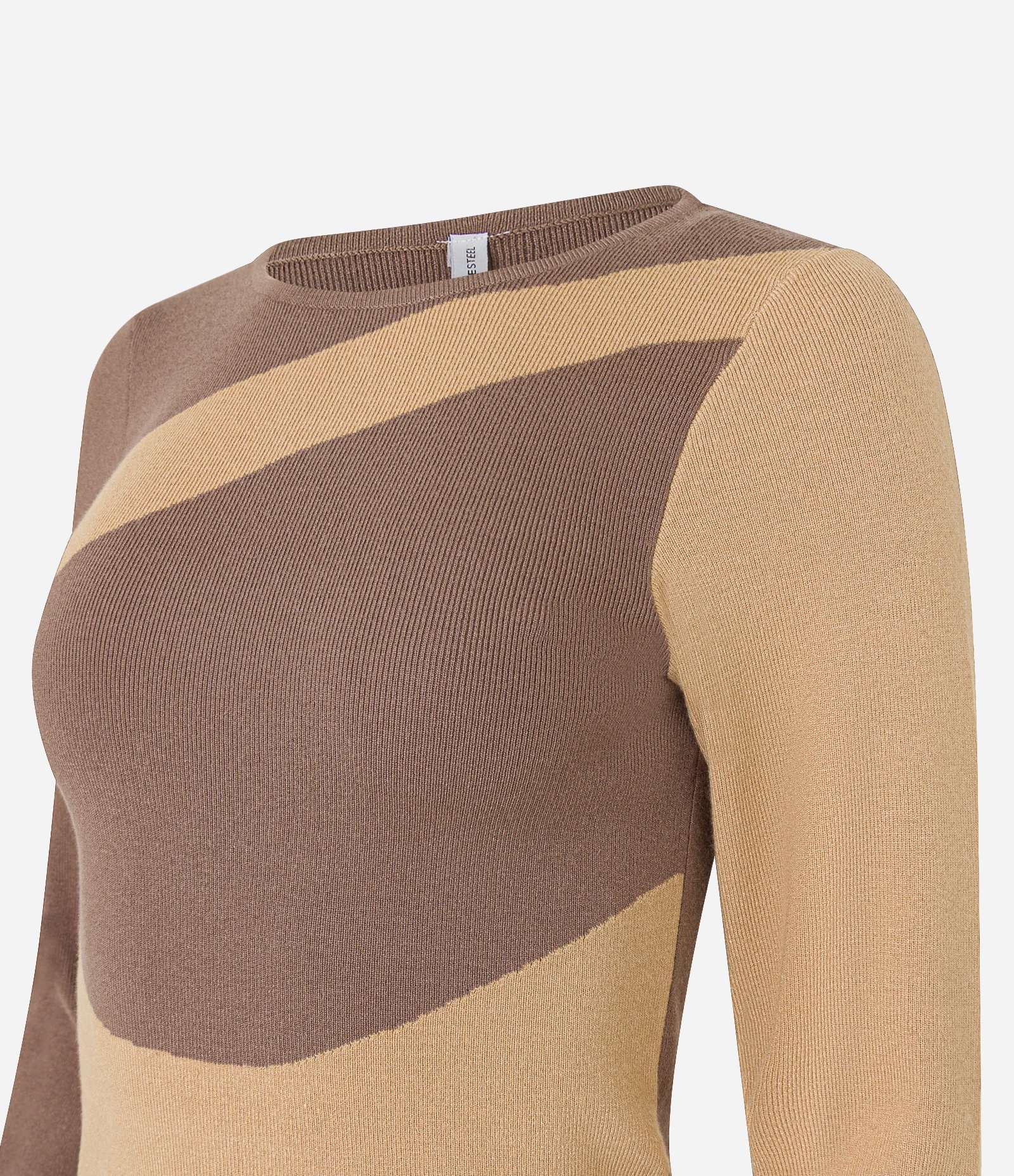 Blusa em Tricô com Estampa Abstrata Orgânica Marrom 5