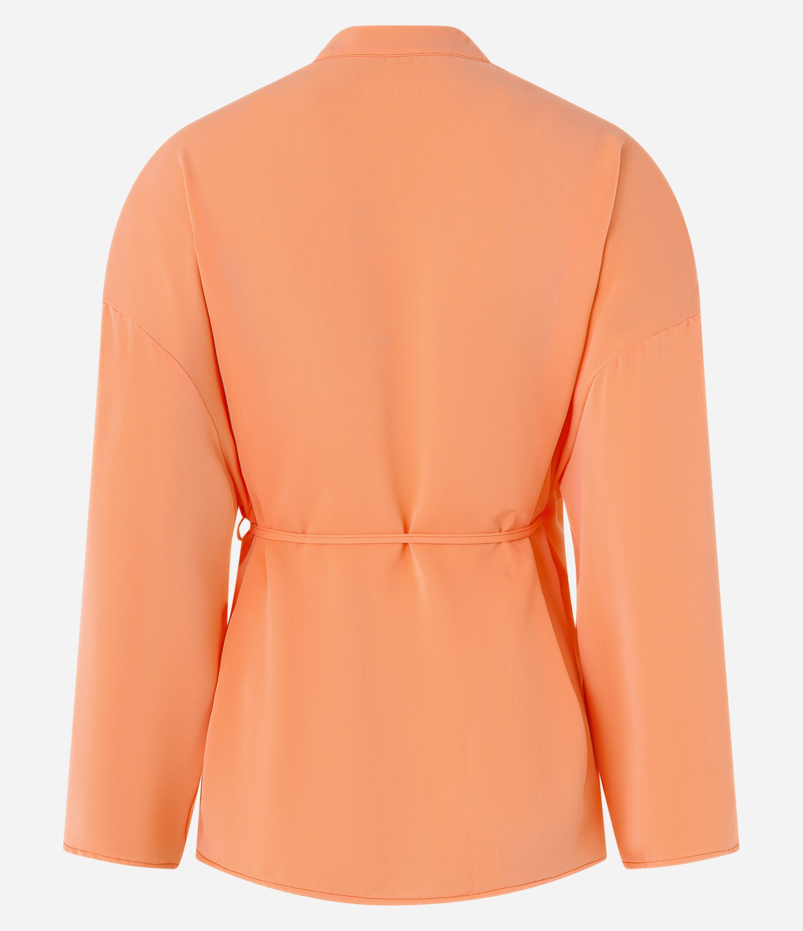 Camisa em Crepe com Decote Transpassado Laranja 6
