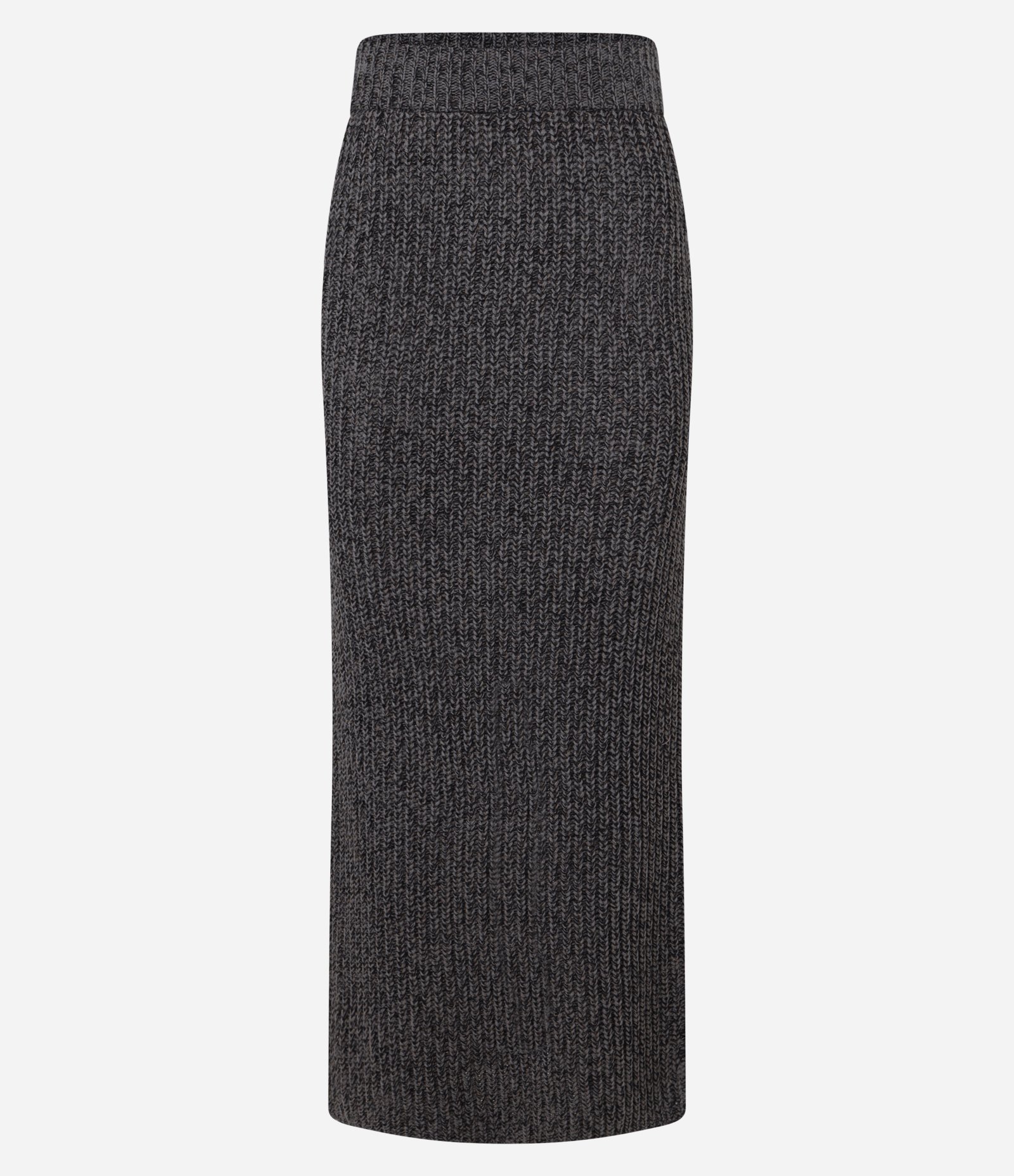 Saia Midi em Tricô com Cintura Alta e Fio Metalizado Cinza 6