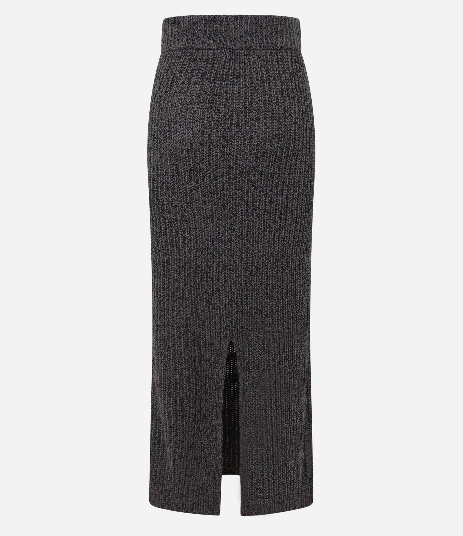 Saia Midi em Tricô com Cintura Alta e Fio Metalizado Cinza 8