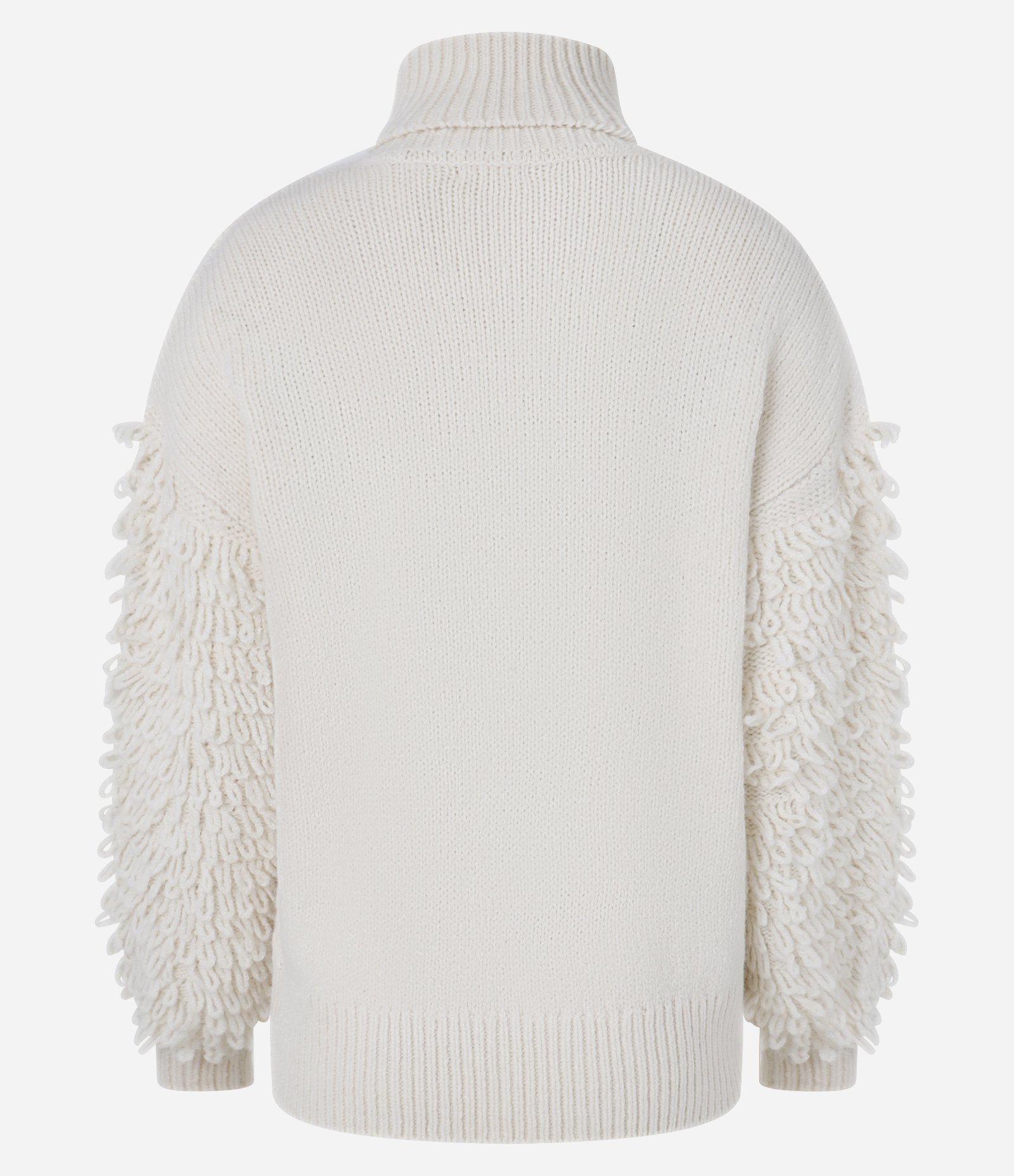 Suéter em Tricô com Mix de Pontos e Gola Alta Bege 12