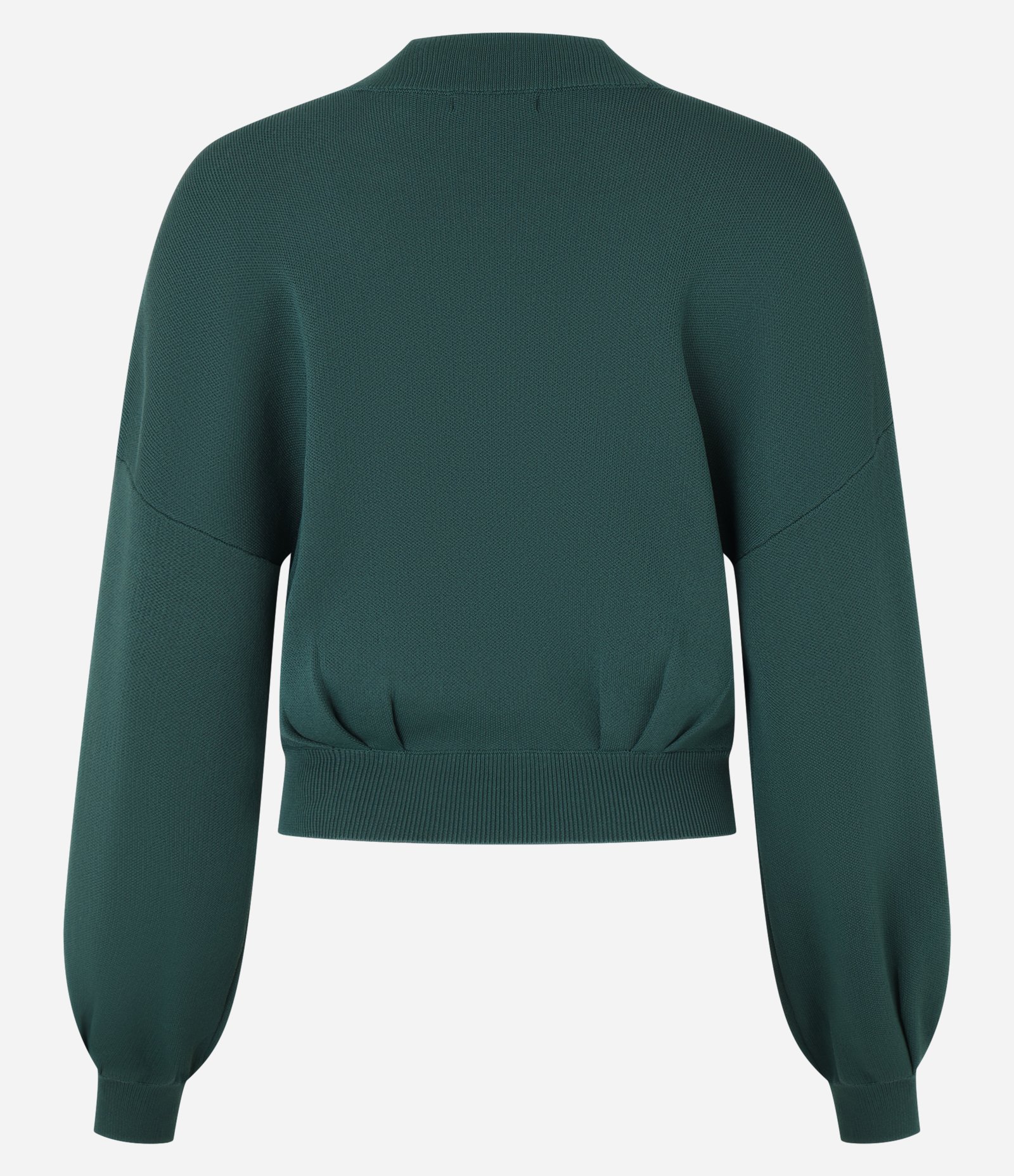 Blusa em Tricô com Cava Deslocada e Pregas na Barra Verde 7