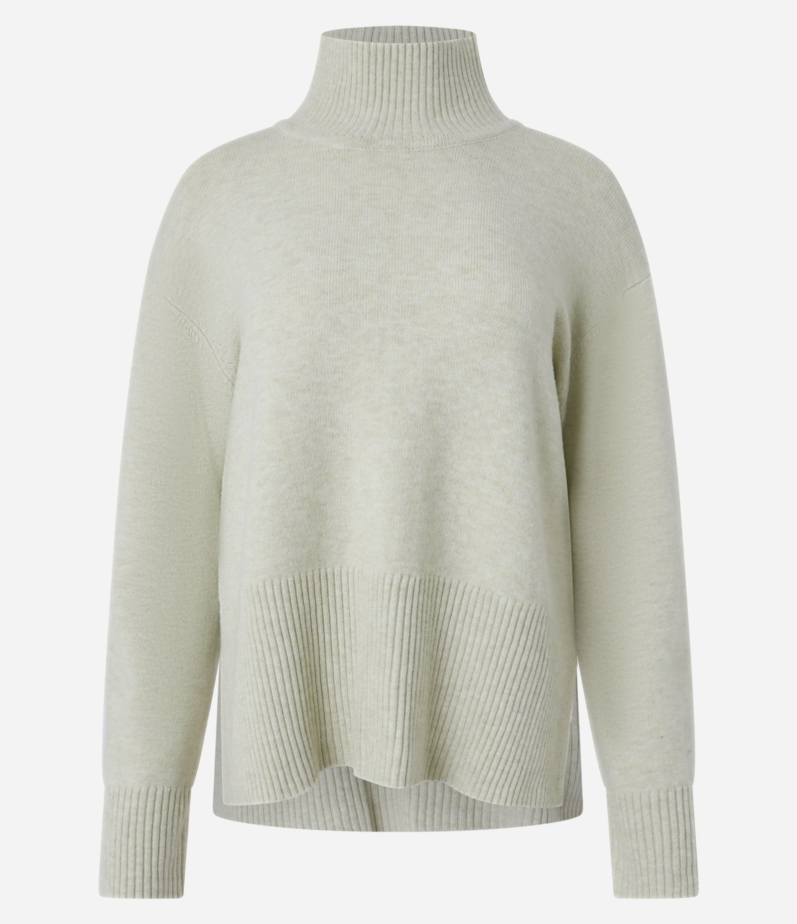 Suéter em Tricô com Gola Alta e Detalhes Canelados Verde 6