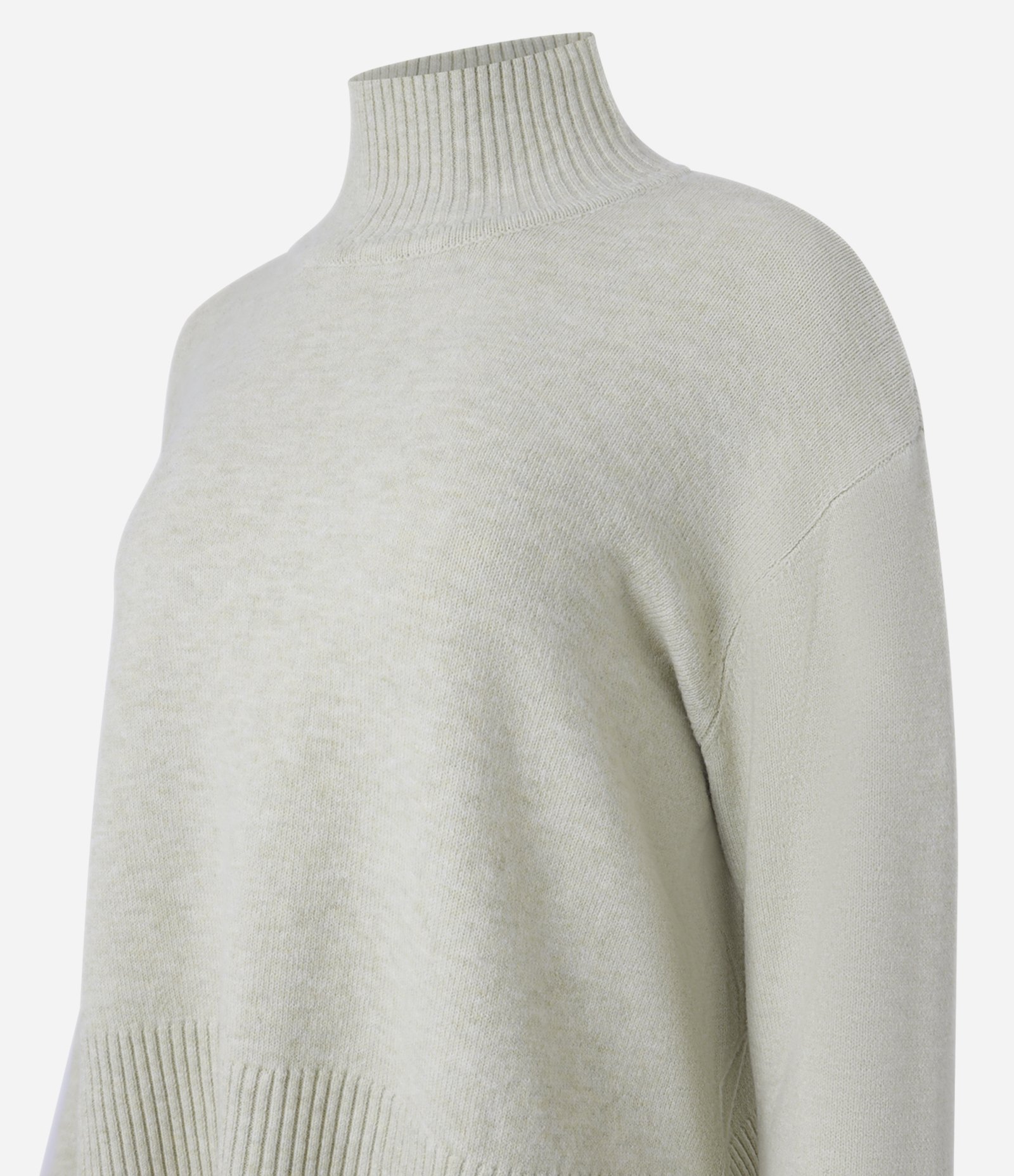 Suéter em Tricô com Gola Alta e Detalhes Canelados Verde 7