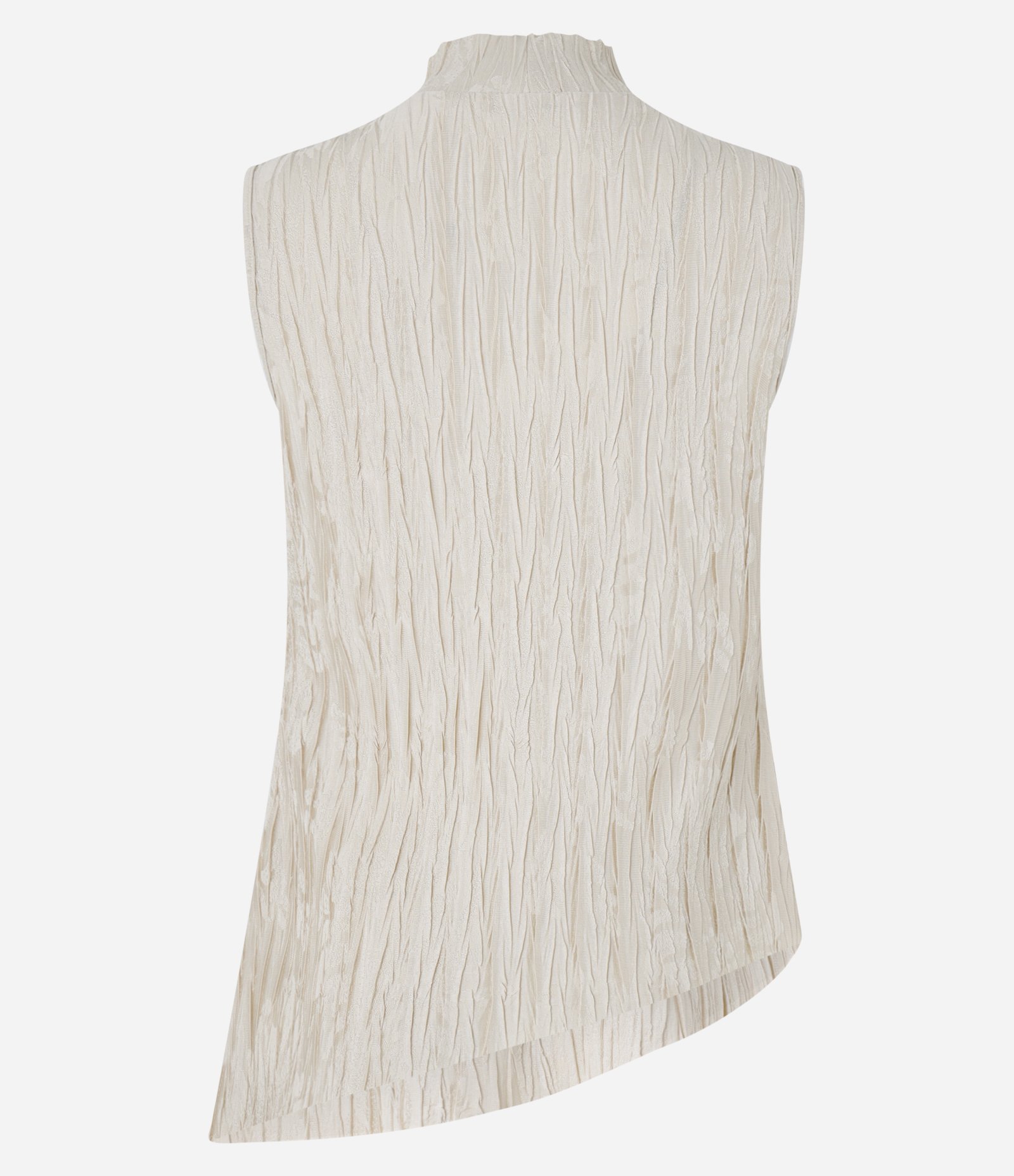 Blusa de Textura Jacquard com Barra Assimétrica Bege 12