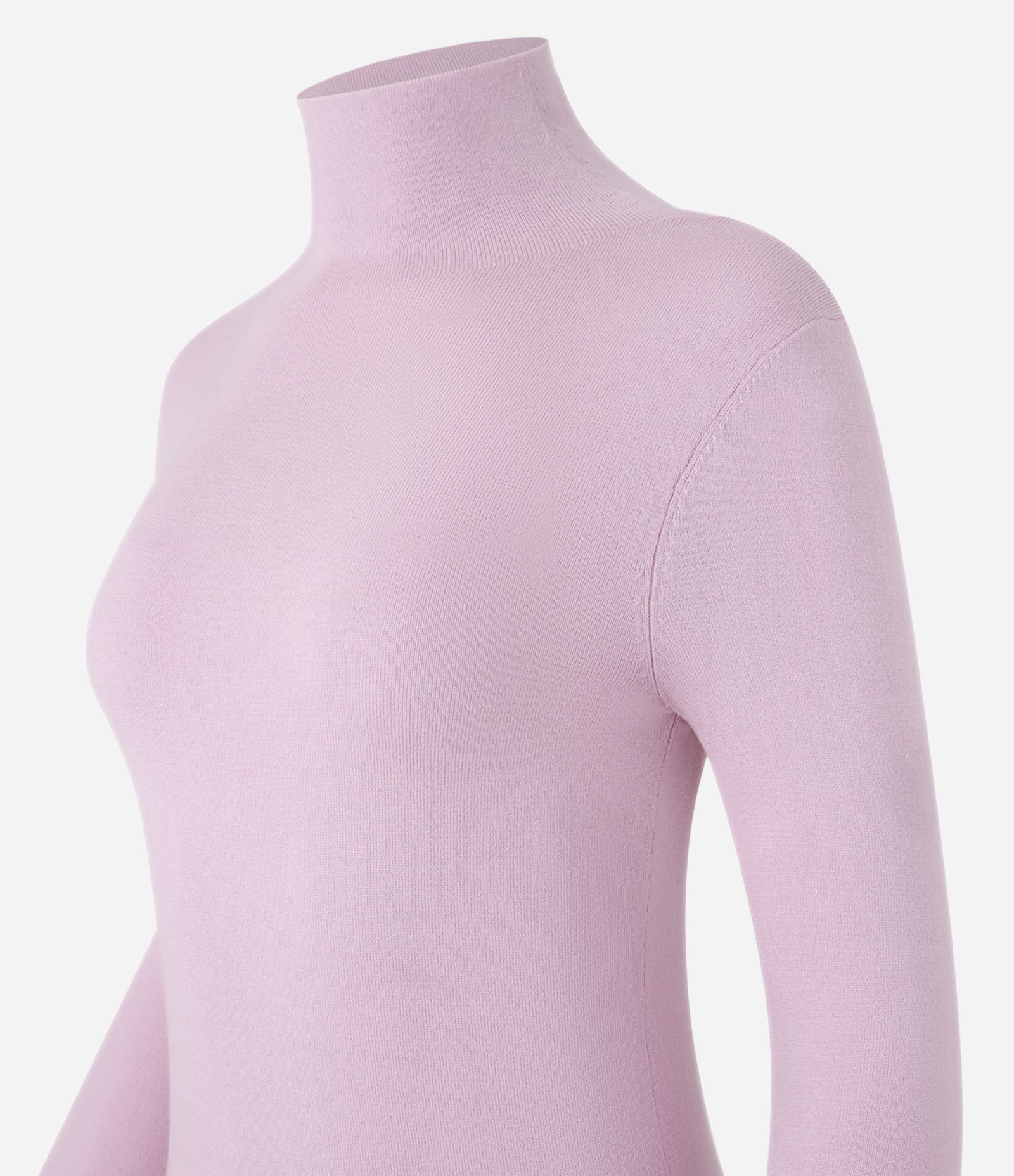 Blusa Básica em Tricô Pesado com Gola Alta Rosa 2