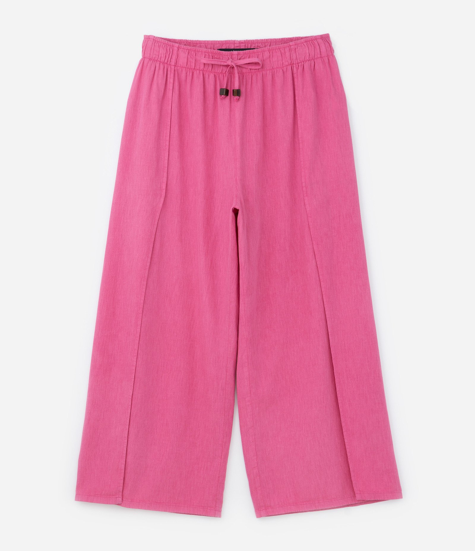 Calça Pantalona Sarja com Abertura Lateral Curve & Plus Size Rosa 5