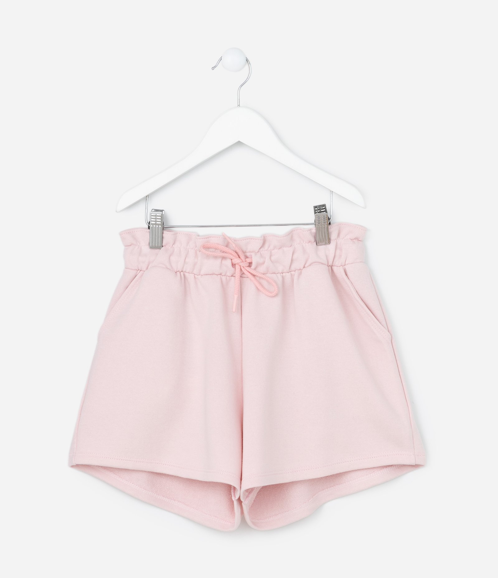 Short Clochard Infantil em Moletinho com Bolso - Tam 5 a 14 Anos Rosa 1
