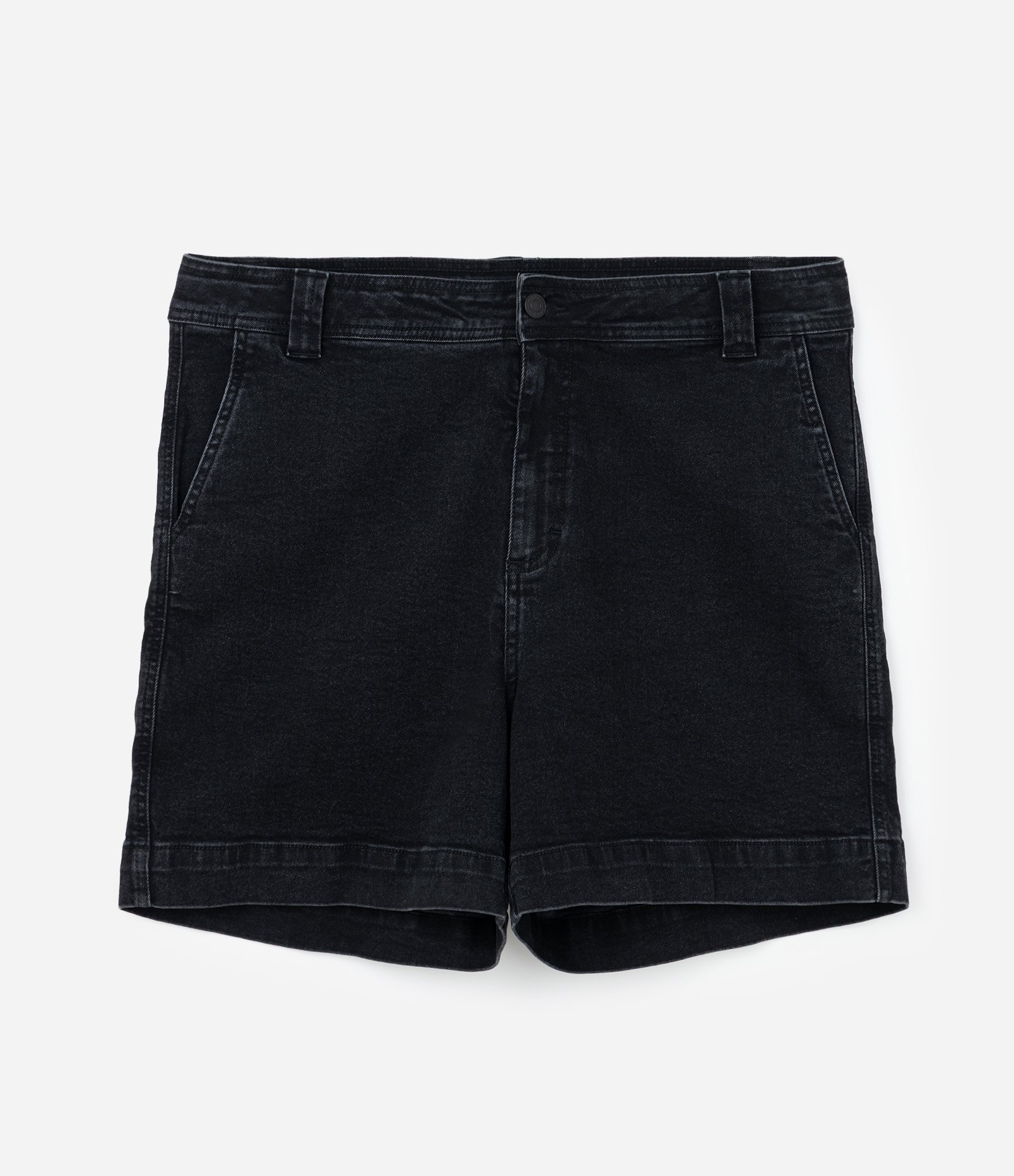 Short em Jeans com Elastano e Barra Larga Curve & Plus Size Preto 6